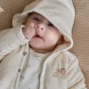 Beige omkeerbaar jasje met leeuwtjes - Reversible cardigan vanilla melee